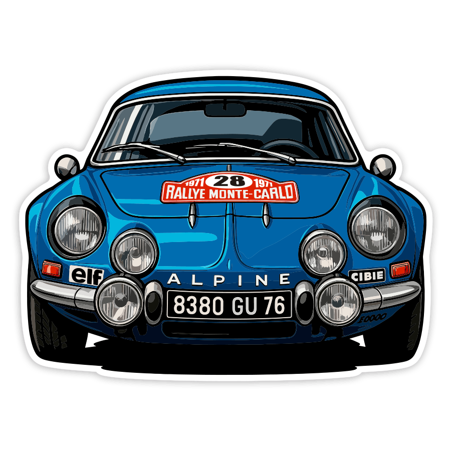 Pegatinas: Coche Alpine Rally Montecarlo