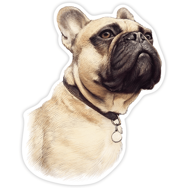 Pegatinas: Bulldog francés ocre