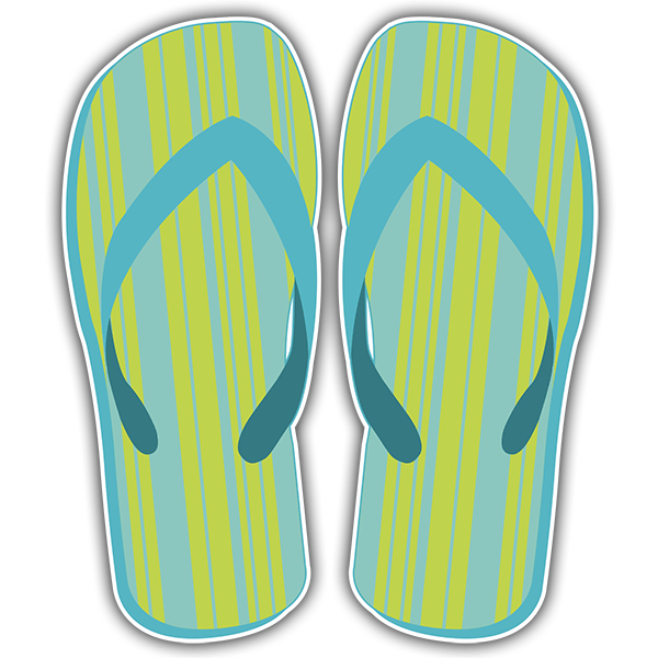 Vinilos Decorativos: Chanclas azul y verde a rayas