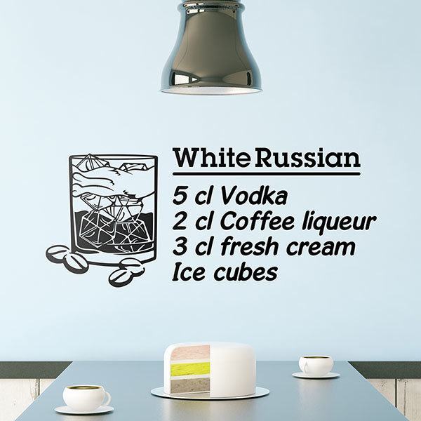 Vinilos Decorativos: Cocktail Ruso Blanco - inglés