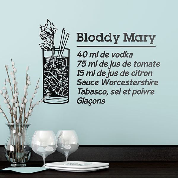 Vinilos Decorativos: Cocktail Bloddy Mary - francés