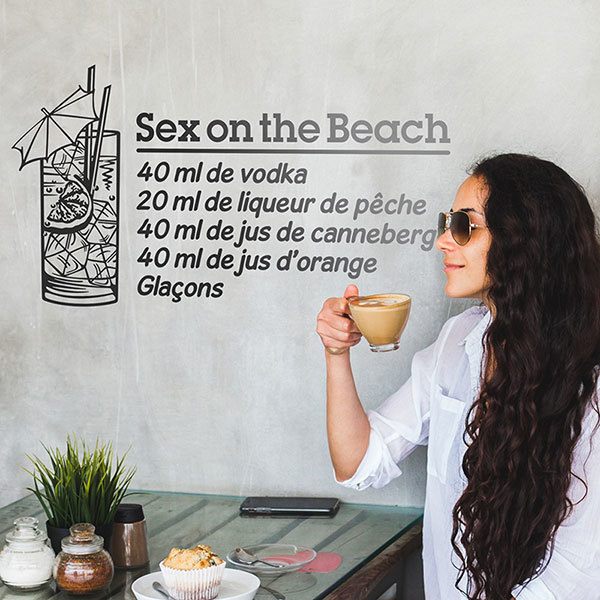 Vinilos Decorativos: Cocktail Sex on the Beach - francés