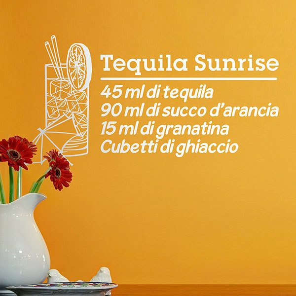 Vinilos Decorativos: Cocktail Tequila Sunrise - italiano