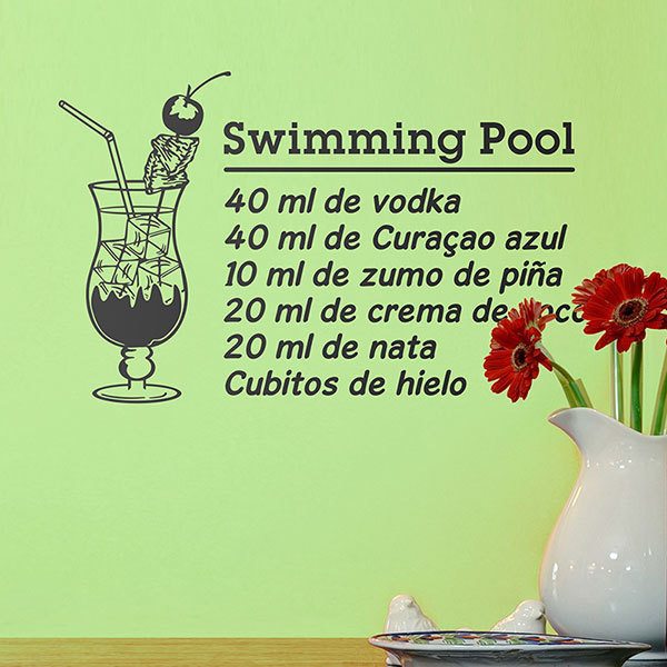 Vinilos Decorativos: Cocktail Swimming Pool - español