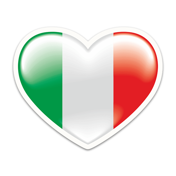 Pegatinas: Bandera Corazón Italia