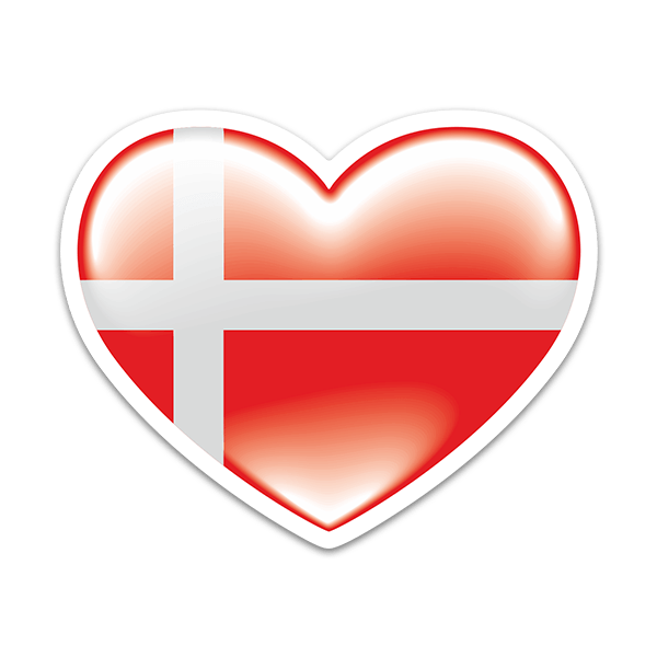 Pegatinas: Corazón Denmark (Dinamarca)
