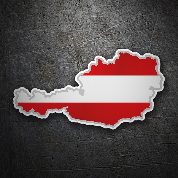 Pegatinas: Mapa bandera Austria