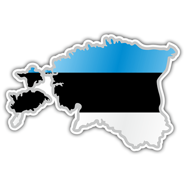 Pegatinas: Mapa bandera Estonia