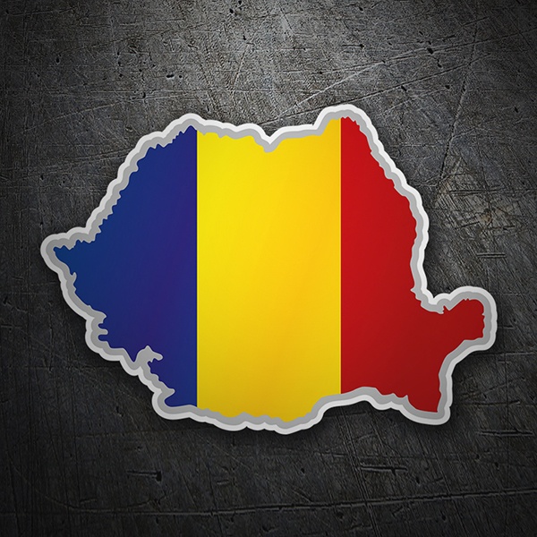 Pegatinas: Mapa bandera Rumanía