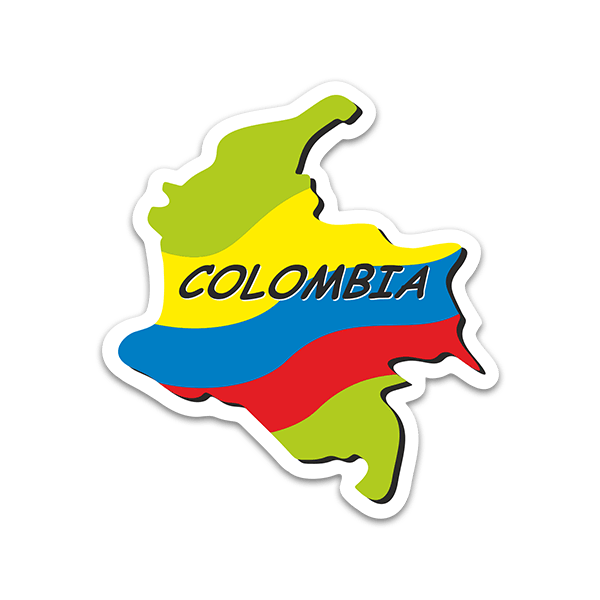 Pegatinas: Mapa bandera Colombia