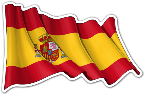 Pegatinas: Bandera España ondeando