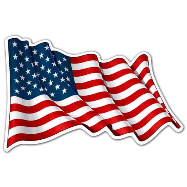 Pegatinas: Bandera de USA ondeando