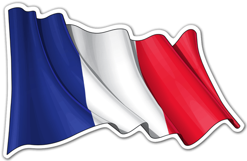 Pegatinas: Bandera de Francia ondeando