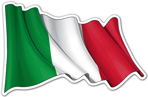 Pegatinas: Bandera de Italia ondeando