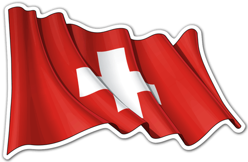 Pegatinas: Bandera de Suiza ondeando