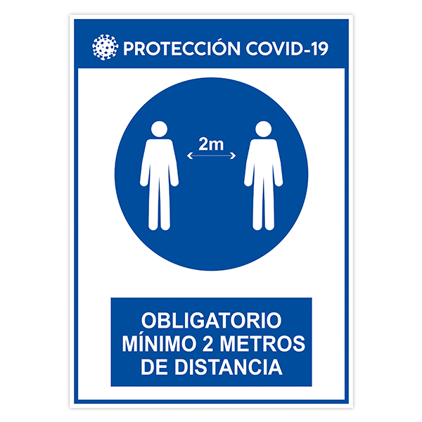 Pegatinas: Protección Covid-19 distancia 2 metros
