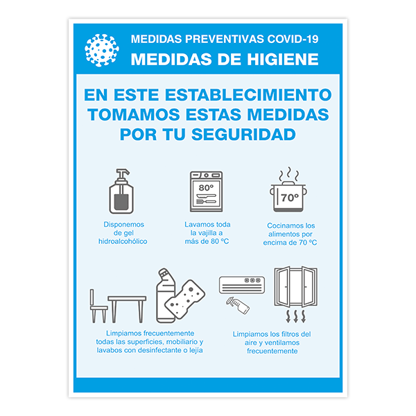 Pegatinas: Protección  Covid-19 medidas de higiene