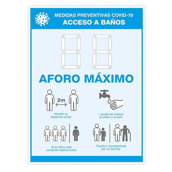 Pegatinas: Protección  Covid-19 aforo máximo