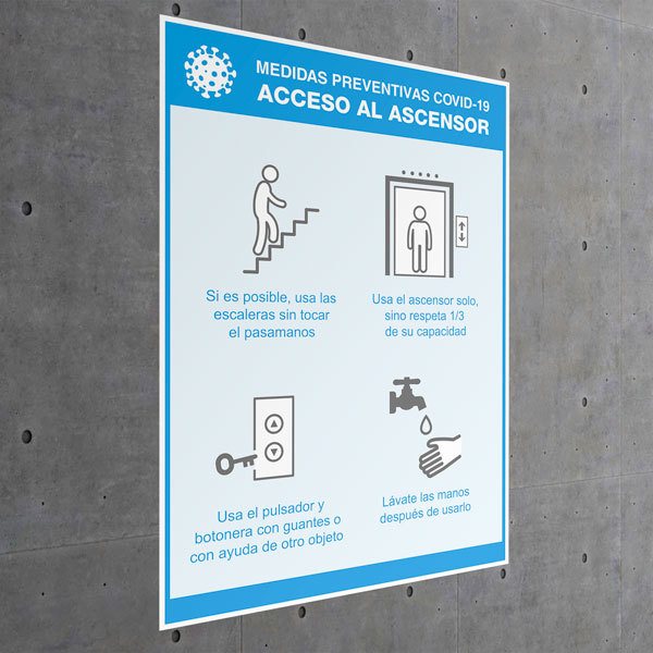 Pegatinas: Protección Covid-19 acceso al ascensor