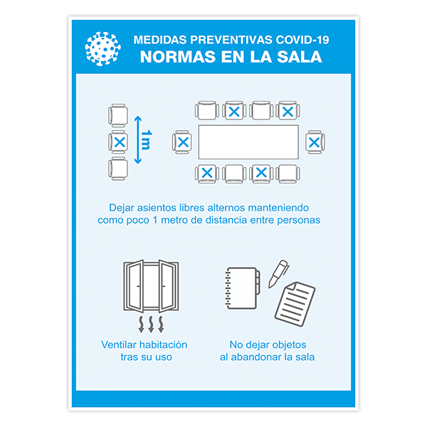 Pegatinas: Protección Covid-19 normas en la sala