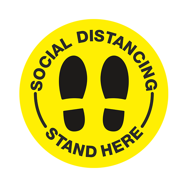 Pegatinas: Pegatina Suelo Distancia Social en inglés