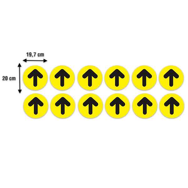 Pegatinas: Set 12X Flechas para Suelo Negras y Amarillas