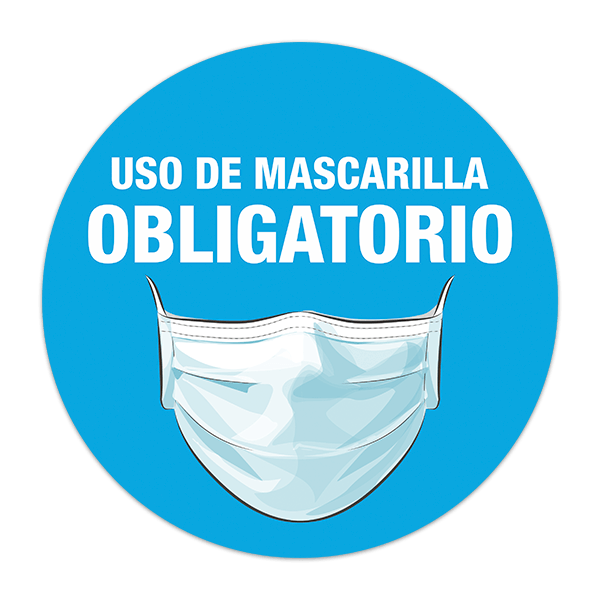 Pegatinas: Protección Covid-19 uso de mascarilla obligatorio