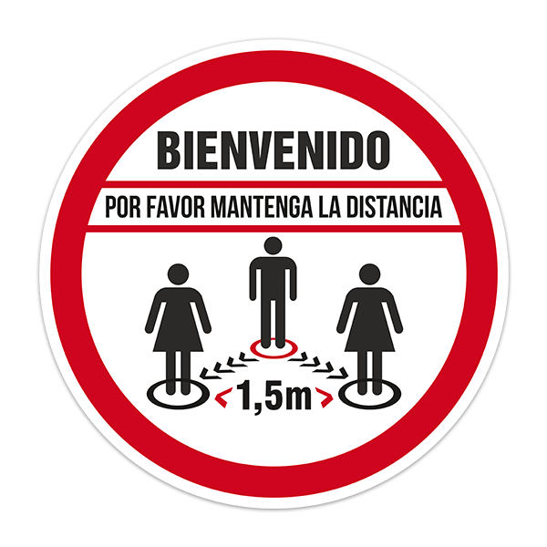 Pegatinas: Protección Covid-19 Bienvenidos