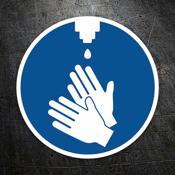 Pegatinas: Protección Covid-19 Señal higiene de manos