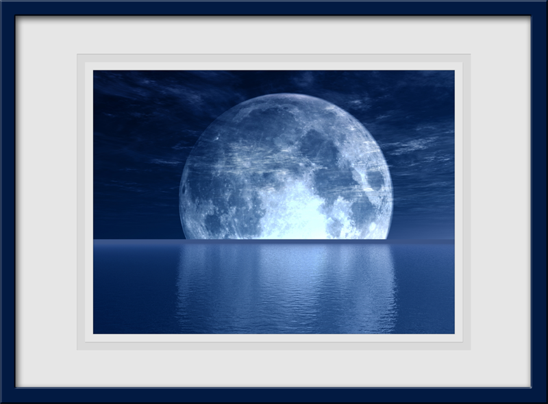 Vinilos Decorativos: Cuadro Luna en el mar