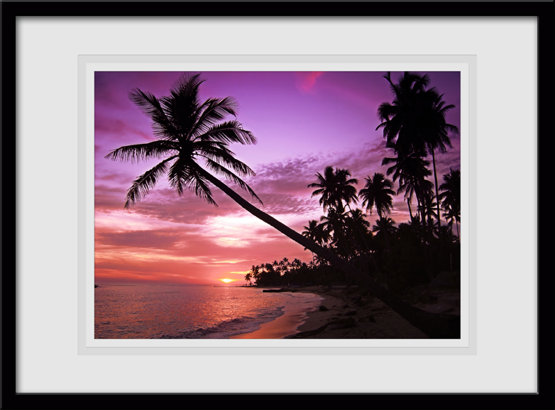 Vinilos Decorativos: Cuadro atardecer en el Caribe