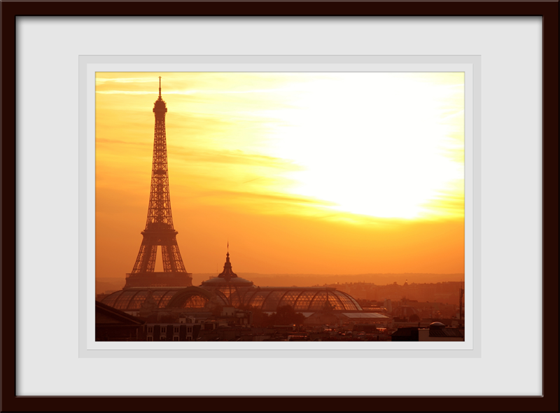 Vinilos Decorativos: Cuadro Torre Eiffel amanecer