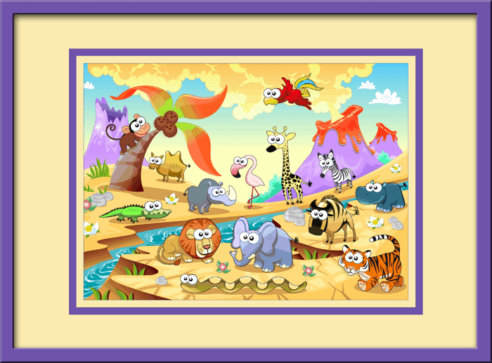 Vinilos Infantiles: Animales junto al rio