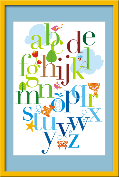 Vinilos Infantiles: Abecedario 2