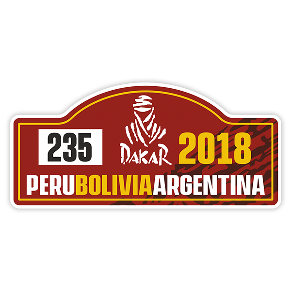 Pegatinas: Dakar 2018 - Número personalizado