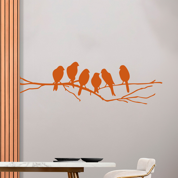 Vinilos Decorativos: 6 Pájaros sobre una rama