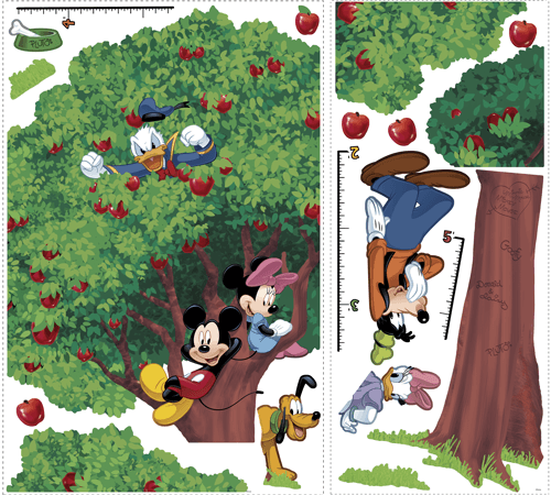 Vinilos Infantiles: Vinilo Medidor Árbol Mickey y Amigos