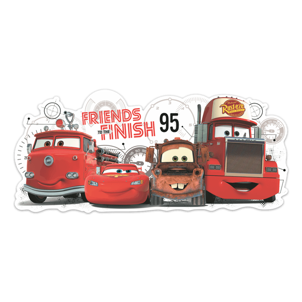 Vinilos Infantiles: Disney Cars, Amigos hasta la meta