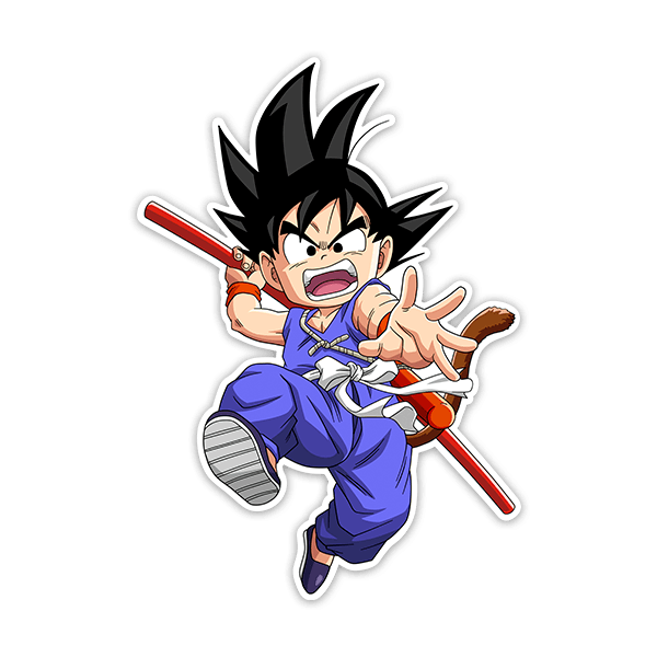 Vinilos Infantiles: Dragon Ball Son Goku con el Bastón mágico