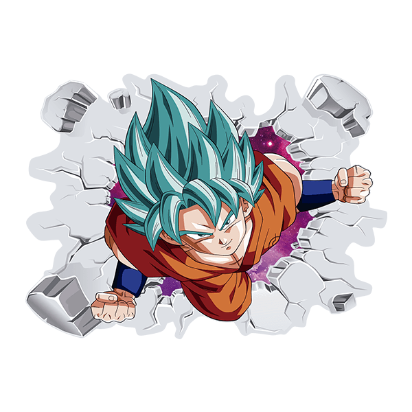 Vinilos Infantiles: Dragon Ball Goku Saiyan Azul