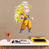 Vinilos Infantiles: Dragon Ball Caricatura Son Goku Saiyan 3
