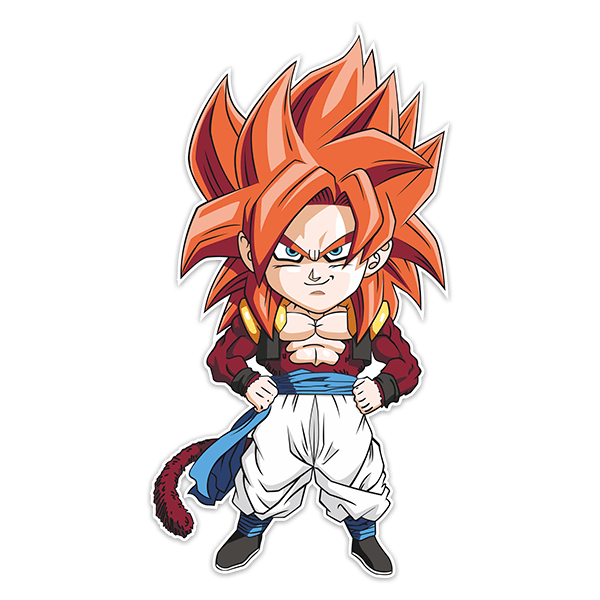 Vinilos Infantiles: Dragon Ball Caricatura de Gogeta Supersaiyano 4