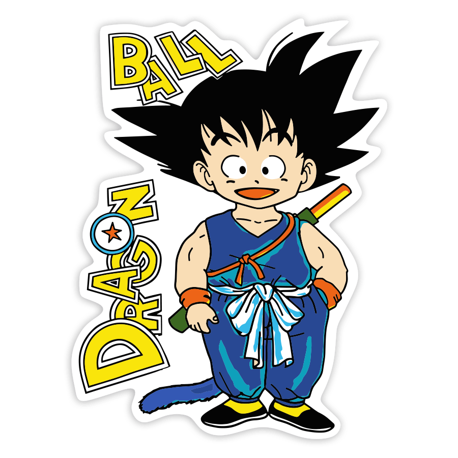 Pegatinas: Goku Niño con Bastón Mágico