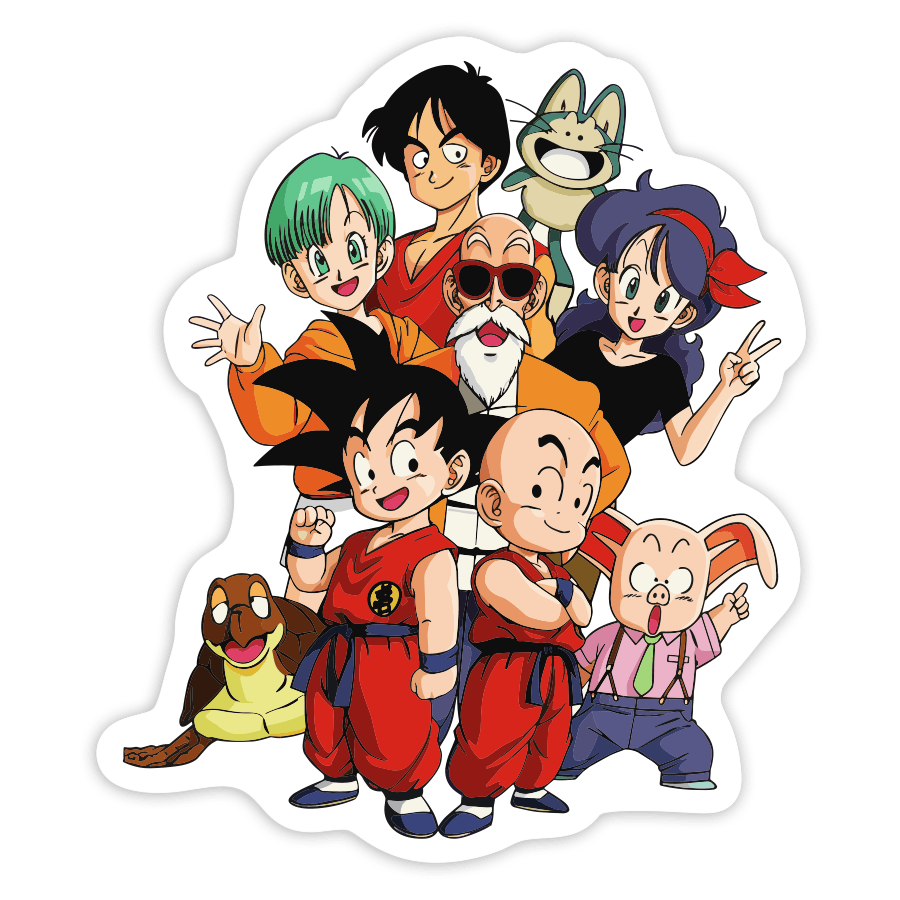 Pegatinas: Goku, Krilin y Amigos