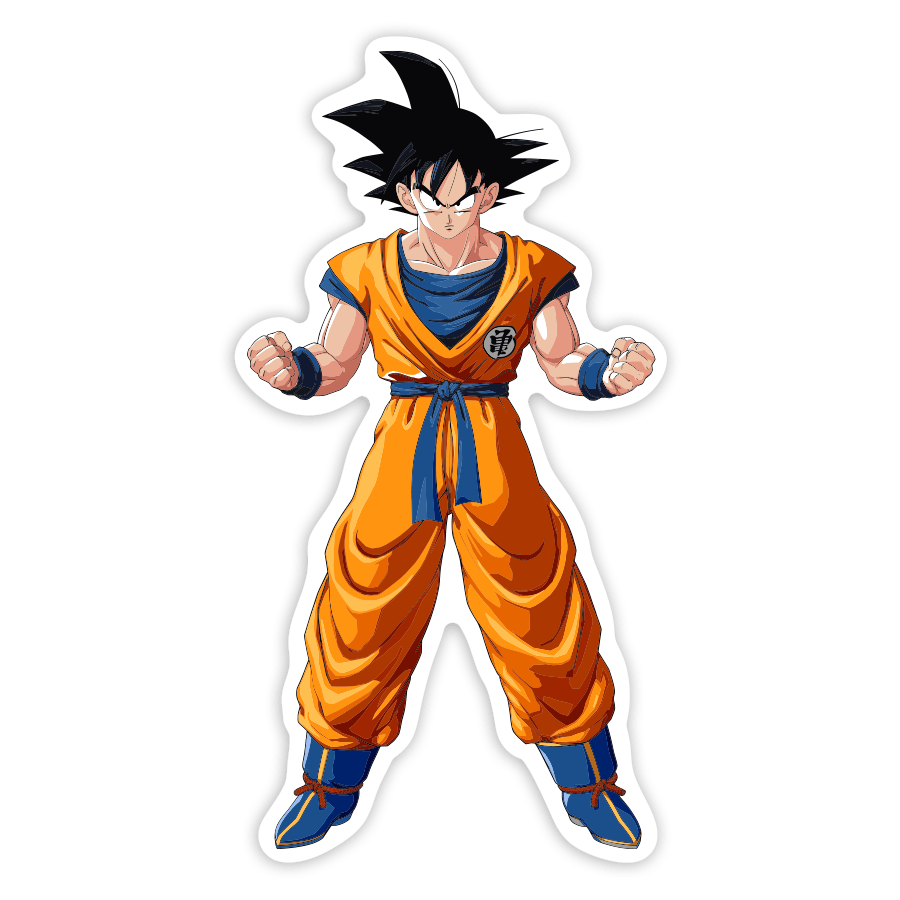Pegatinas: Goku en Pose de Combate