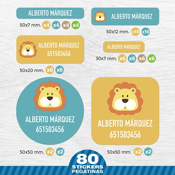 Etiquetas personalizadas para niños León | TeleAdhesivo.com
