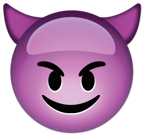 Vinilos Decorativos: Cara de diablo sonriente con cuernos