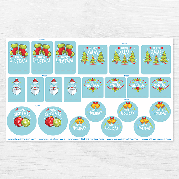 Pegatinas: Kit etiquetas Merry Xmas