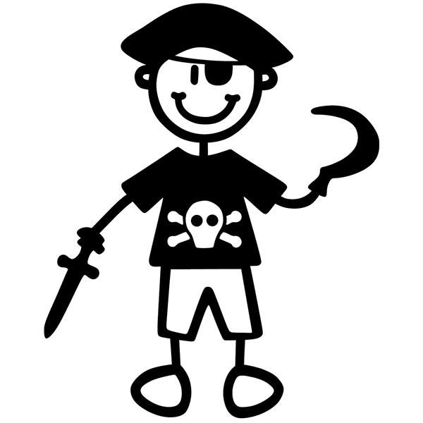 Pegatinas: Niño Preescolar de Pirata
