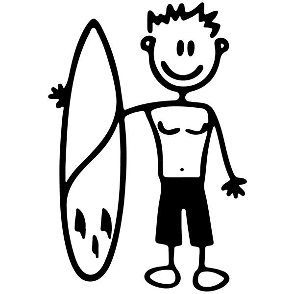 Pegatinas: Niño haciendo surf